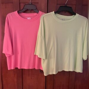 Boxy Cropped Tees NWOT Size L